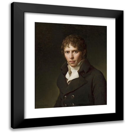 François Gérard 12x14 Black Modern Framed Museum Art Print Titled - Portrait of Stanislaw Mniszek (1803)