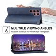 thumbnail image 6 of Tarise for Samsung Galaxy S21 Ultra 5G Flip Cover, Luxury PU Leather Shockproof Folding Kickstand Card Holder Pocket Wallet Wrist Strap Handbag Phone Case for Samsung S21 Ultra 6.8 inch, Blue, 6 of 9