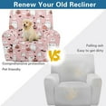 thumbnail image 4 of Xixirimido Whimsical Cats Pumpkins Bats Pink 4 Piece Recliner Chair Cover Stretch Lazy Boy Chair Covers with Pockets Soft Reclining Sofa Slipcovers Halloween Furniture Protector, 4 of 8
