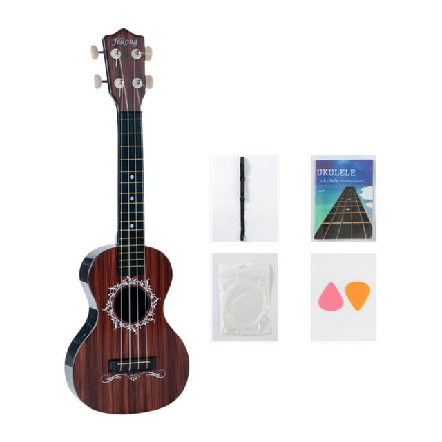 HILABEE Kids Toy Ukulele Practice Learning Developmental Brown wood Grain