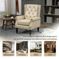 thumbnail image 5 of Single Sofa Chair , Living Room Accent Chair with Wood Frame and Legs, Mid Century Upholstered Armchair for Bedroom, Reading Room, Living Room, Camel PU, 5 of 9