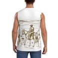 thumbnail image 4 of Lsque Western Desert Cowboys Print Men's Cotton Blend Sleeveless Muscle Shirts (S-3XL)- Moisture Wicking, Odor Protection, UPF 30+,Large, 4 of 8