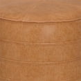 thumbnail image 6 of Pemberly Row Boho Round Pouf in Distressed Brown Faux Leather, 6 of 6