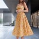 thumbnail image 4 of Vestido De Playa Vestido de playa para mujer Cómodo estampado floral Vestido largo Fiesta Clubwear (Amarillo M) Cgtredaw Para estrenar, 4 of 6