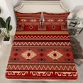 thumbnail image 2 of Erosebridal Ensemble de Draps Bohèmes Tribaux Format Grand, Ensembles de Literie Hippie Aztèque Format Grand, Draps Rouges et Bruns Grand, Décoration de Chambre Géométrique Super Douillette, 4 Pcs, 2 of 7