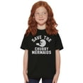 thumbnail image 3 of Save Chubby Mermaids Funny Manatees Crewneck T Shirts Boy Girl Teen Brisco Brands L, 3 of 6