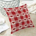 thumbnail image 4 of Valentine'' Day Pillow Covers 18X18 Inch Pack of 2, Red Buffalo Plaid Love Heart Holiday Decorative Throw Pillow Linen Valentine Pillow Cases Cushion for Bedroom Home Sofa, 4 of 5