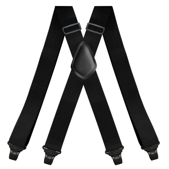 Airport Friendly Suspenders for Men 1.4 inch NO buzz X Back Hidden Suspender with Plastic 4 Clips Under Clothing for Men Women