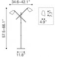 thumbnail image 4 of Zuo Tanner Floor Lamp - Matte Black & Brass, 4 of 5