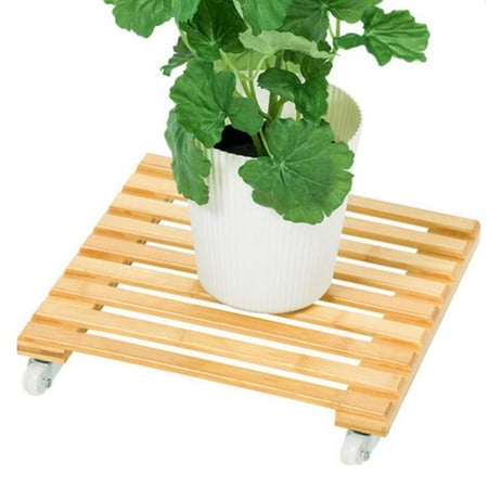 3pc 11 8 Bamboo Plant Caddy Stand Rolling Planter Holder 3pc 11 8 Bamboo Plant Caddy Stand Rolling Planter Holder Dolly Com