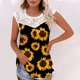 thumbnail image 2 of Camiseta sin mangas de encaje con estampado de mujer Camiseta sin mangas de empalme de cuello redondo Camiseta ligera y cómoda delgada OAVQHLG3B Store lin121212, 2 of 5