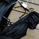 thumbnail image 4 of Gibobby Batas de baño mujeres spa Traje de baño de bikini de cintura alta con correa sin espalda con volantes en los hombros y cuello en V para mujer(Negro,XL), 4 of 4