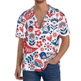 thumbnail image 3 of Naloa Birds Flowers Men's Loose Fit Cuban Collar Short-Sleeve Shirt with Button-down and Chest Pocket for Everyday Wear Outings - Small, 3 of 7