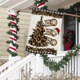 thumbnail image 6 of HOHOHO Leopard Christmas Tree Decorative House Flag, Xmas Hat Cheetah Farmhouse Home Yard Garden Outdoor Decor, Winter Holiday Large Outside Decoration Double Sided 28 x 40, 6 of 6