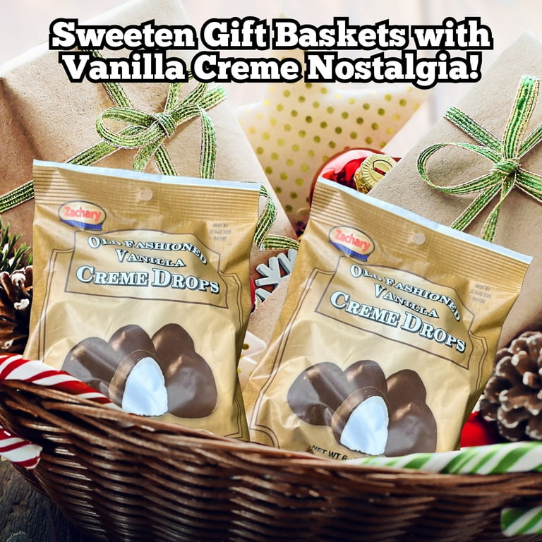 Zachary Old Fashioned Vanilla Creme Drops Candy, Chocolate Coating