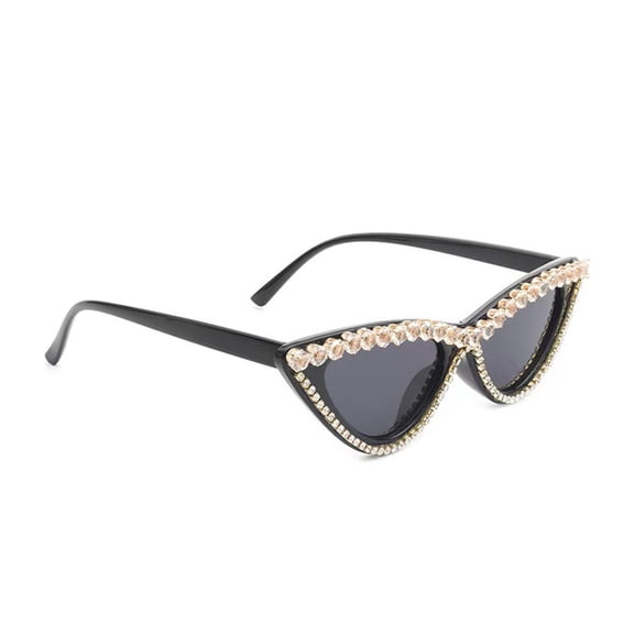 Fashion Rhinestone Cat Eye Frame Sunglasses for Girls Teens Carnival Camping