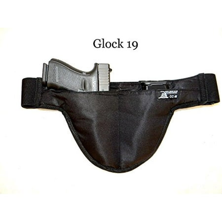Heavy Duty Deep Concealed Crotch Carry Handgun Holster With Double Elastic