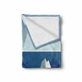 thumbnail image 2 of Polar Bear Soft Flannel Fleece Throw Blanket, Lonely Bear on Iceberg Watching the Night Polar Landscape Panorama, Cozy Plush for Indoor and Outdoor Use, 70" x 90", Baby Blue Navy Cream, by Ambesonne, 2 of 6
