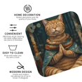 thumbnail image 3 of Vsdgher Surreal Meditating Cat Leather Coasters for Drinks, Durable Drink Coasters 4 Set for Tabletop Protection, Luxurious Home Décor and Housewarming Gift ( {designName})Square, 3 of 6