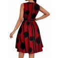 thumbnail image 5 of Women'S Striped Wrap V Neck Tie Waist Sleeveless Spaghetti Straps Dress Red S, 5 of 9