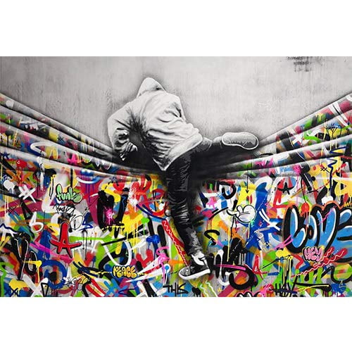 Graffiti Street Art Abstract Wall Art | Urban Spray Paint Illustration  Poster V.2