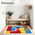thumbnail image 3 of ODIKA 4'x6' Machine Washable Non-Slip Area Rug, Brick for Boys Room High Traffic Rug, Red, 83786, 3 of 7