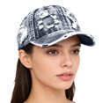 thumbnail image 7 of Unisex Ripped Cowkey Baseball Cap, Distressed Denim Vintage Washed Hat for Men and Women, Retro Sun Hat for Casual Outdoor, Spring Fall Winter Cap Blue, 7 of 7