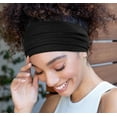 thumbnail image 4 of LinYooLi Wide Headbands for Women - Non-Slip Thick Boho Elastic Hair Bands, Stretchy Sweat Headbands for Workout, Running, and Work - 3 Pack, 4 of 6