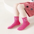thumbnail image 4 of YOPTOP [5 Pairs] Girls Smile Face Socks For Spring & Summer  Mesh Thin Socks In Optimistic Expression Like Purple  Pink  Rose  White. These Cute And Positive Student Socks Warm Up Kids‘ F,8-12Y, 4 of 7