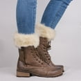 thumbnail image 3 of Dress Choice Women Faux Fur trim Boot Cuffs Socks Crochet Knitting Short Leg Warmers, 3 of 8