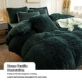 thumbnail image 3 of LIFEREVO Soft Fuzzy Faux Fur Throw Pillow Covers Long Shaggy, Square Plush Decorative Pillow Covers Set of 2, 18 x 18 Inches,Dark Green, 3 of 6