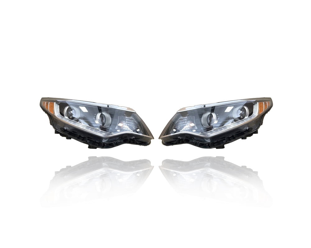 Headlight Assembly - DEPO Compatible/Replacement for '16-17 Kia Optima LX  1.6L/EX - LED, With Daytime Running Light Accent - Pair, Left Driver +  Right