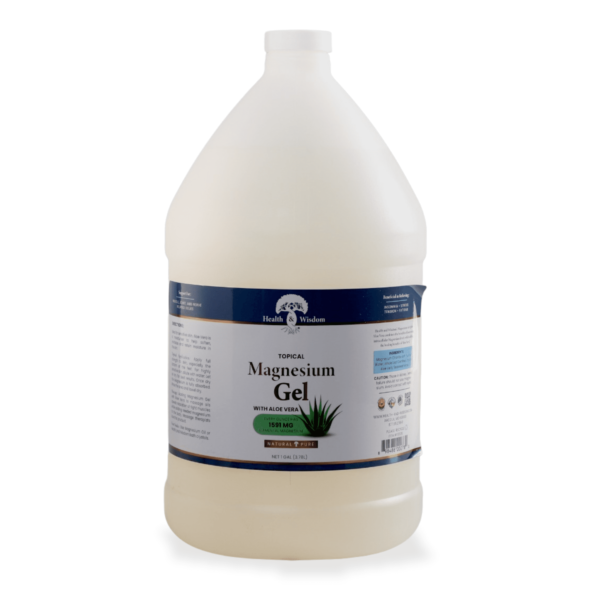 Health and Wisdom - Magnesium Gel Plus Aloe Vera - 128 fl. oz. (1 gal)