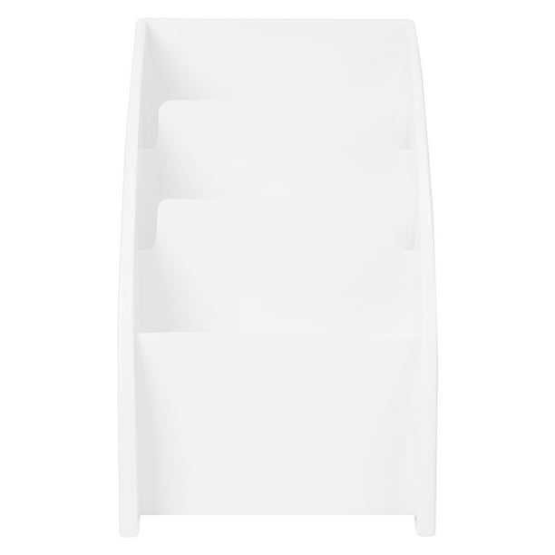 Estuche de plástico para guardar teléfonos, organizador de escritorio para oficina, hogar (blanco)