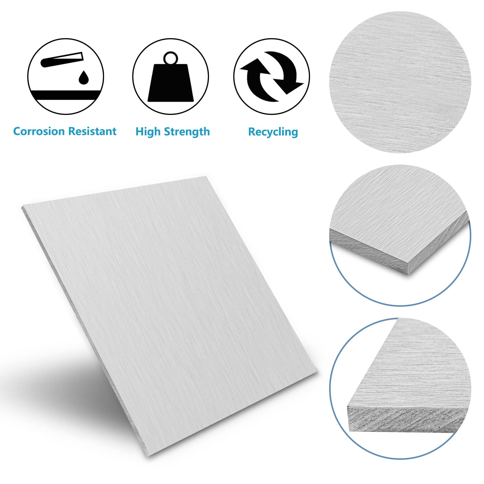Barres En Aluminium 6061 - Lot De 6 Plaques 3x20x305 Mm, Pleines, Argent, Pour Bricolage Et Fabrication