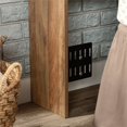 Pemberly Row Engineered Wood FullQueen Bookcase Headboard in Natural