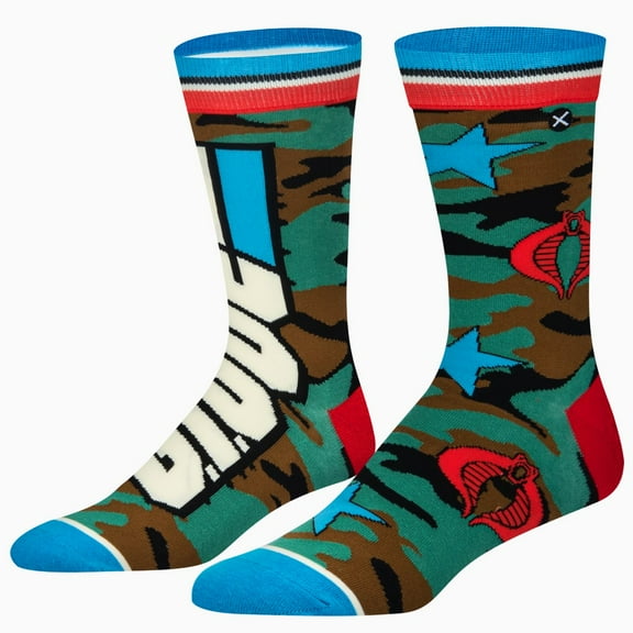 Odd Sox – G.I. Joe Crew Socks – Official Licensed Camo Novelty Socks for Men & Women – Fun Pop