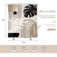 thumbnail image 5 of Boho Black Brown Beige Shower Curtain Modern Mid Century Tropical Palm Leaf Bathroom Minimalist Geometric Arch 72Wx72L Inches Bath Accessories Art Home Decor Fabric 12 Pack Hooks, 5 of 6