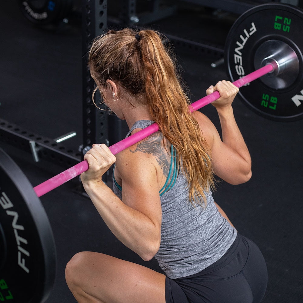 Titan Fitness TITAN Series 15KG Women's Olympic Barbell, 25mm Pink Cerakote Shaft, USA Made Multipurpose Bar for Weightlifting & Power Lifting Movements, Rated 1,500 LB