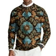 thumbnail image 2 of CharmCyan Men’s Crewneck Sweater Long Sleeve Pullover with Geometric Diamond Print Casual Regular Fit Knitwear Top Light Brown 4XL, 2 of 2