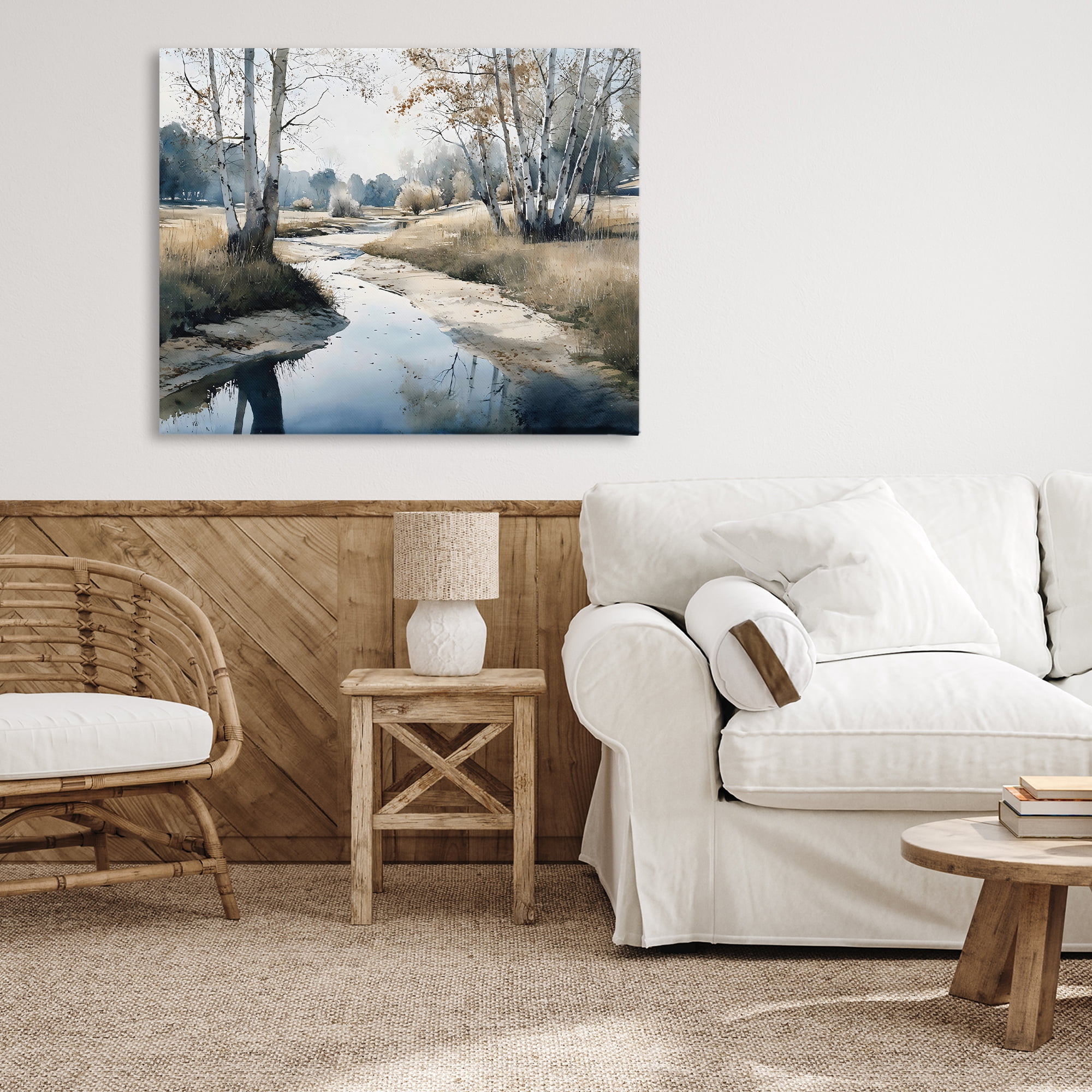 Stupell Industries Birch Tree Creek in Autumn Canvas Wall Art, design by Franklyn Gregory