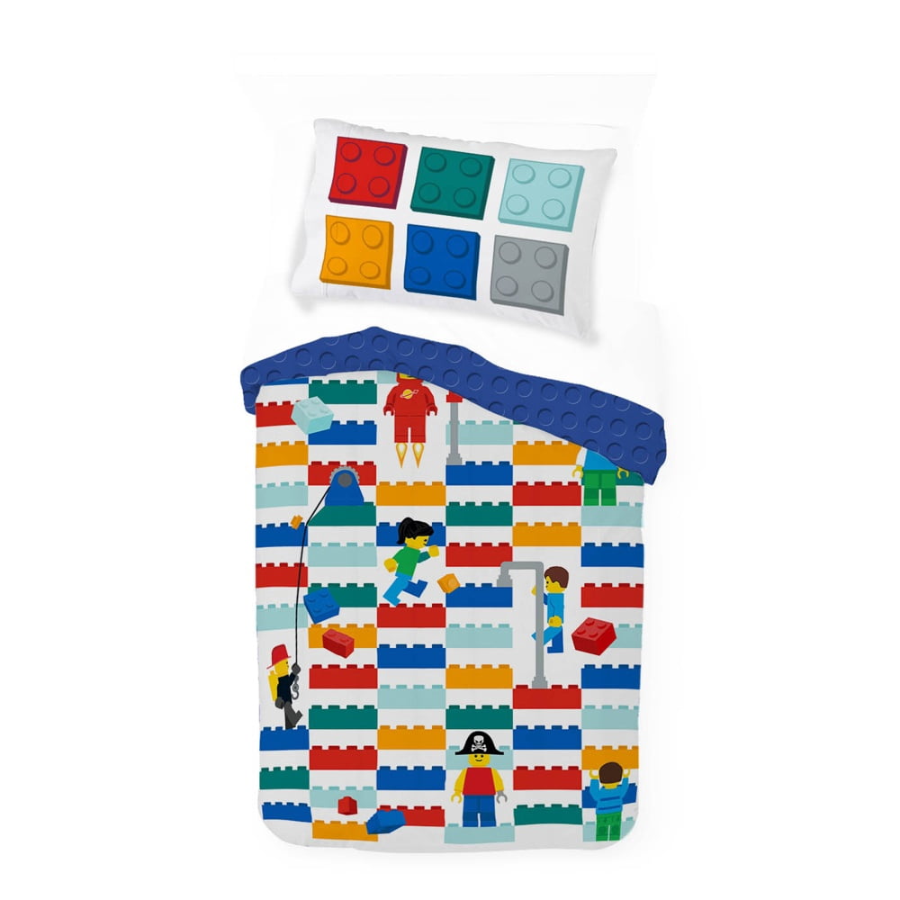 LEGO® Kids 2 Piece Multicolor Reversible Comforter and Pillowcase Bedding Set, Twin/Full