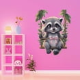 thumbnail image 3 of Cute Cartoon Raccoon Swinging on a Swing Animal Wall Art Sticker Designs Vinyl Stickers For Home House Walls Rooms Windows Bedroom Decoration Size (28x28 inch), 3 of 3