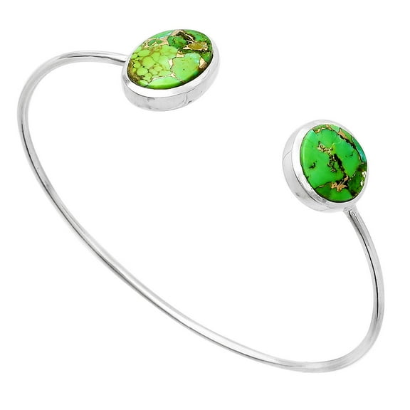 Copper Green Turquoise 925 Sterling Silver Cuff Bangle Bracelet Jewelry B-1004 SDB5155