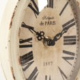 thumbnail image 3 of Zentique 7.5" Antique White and Black Distressed Finish Oval Desk Clock, 3 of 3