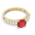 thumbnail image 3 of 2.25 Ct Round Cut Natural Diamond & Red Ruby Gemstone Sparkle Bridal Ring for Women Solid 14K Yellow Gold Size 10 by Diamond-Capitals, 3 of 7