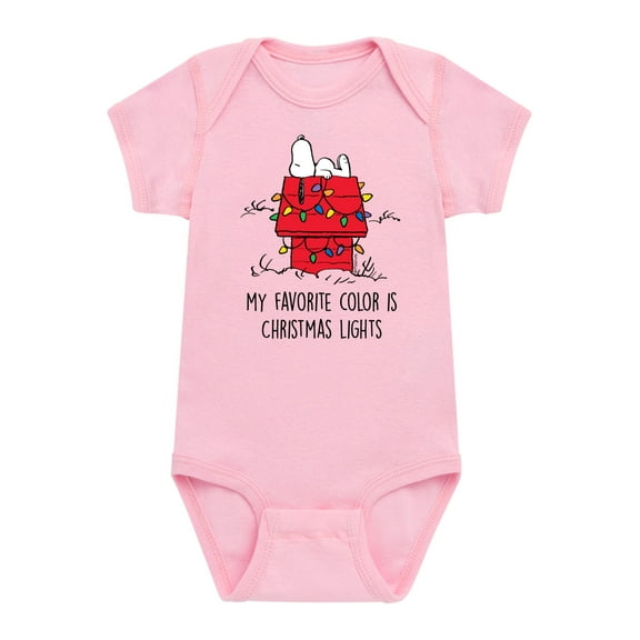 Peanuts - Holidays - My Favorite Color Is Christmas Lights - Infant Baby One Piece