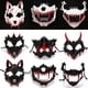 thumbnail image 2 of 2st Halloween two-dimensional half face bleeding mask tiger Yasha Tengu wolf nue mask dance performance mask, 2 of 5