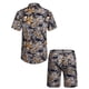 thumbnail image 3 of SAYOO Trajes de camisa hawaiana para hombre, camisa de manga corta con botones estampados a la moda + conjunto de pantalones cortos de playa SAYOO  Casual, 3 of 6