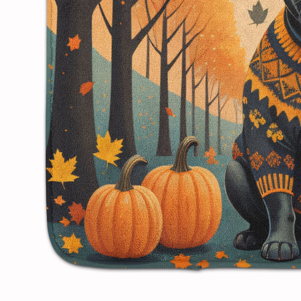 Carolines Treasures DAC1045RUG 19 x 27 in. Unisex Black French Bulldog Fall Memory Foam Kitchen Mat